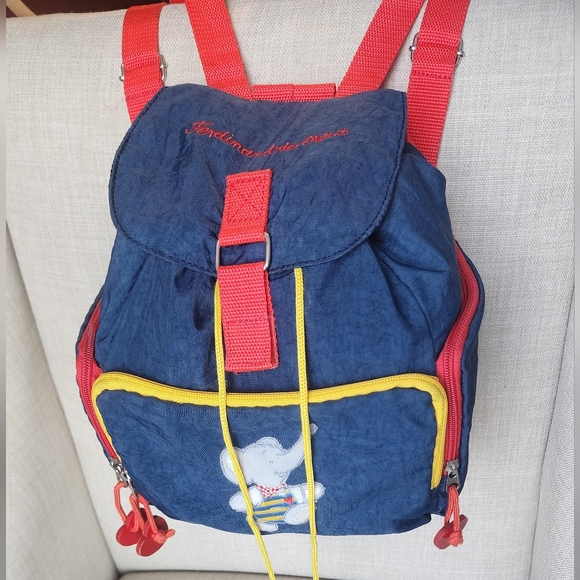 Vintage Die Spiegelburg Ferdinand Der Elefant Kids Backpack Blue Red Germany - Picture 2 of 7